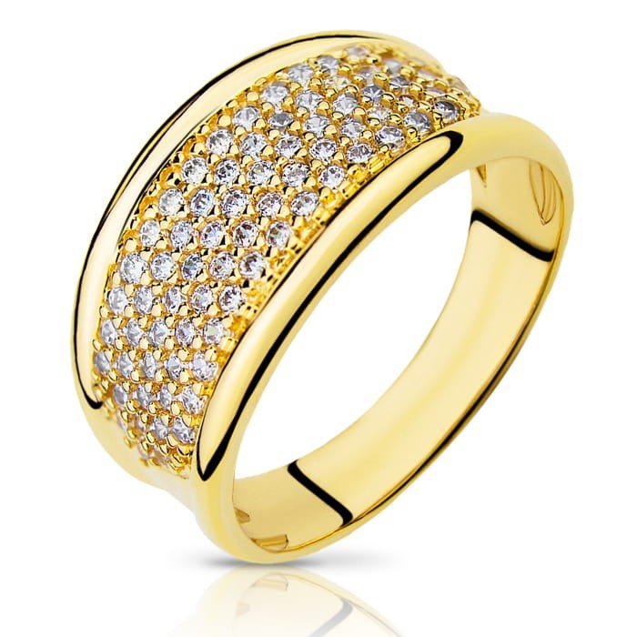 Złoty pierścionek z cyrkoniami - P0747 - Marand