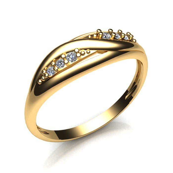 Złoty pierścionek z cyrkoniami - - P0789 - Marand