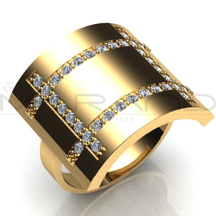 Złoty pierścionek z cyrkoniami - P0730 - Marand