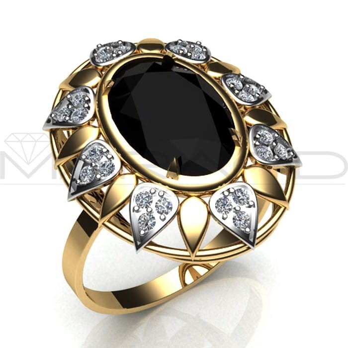 Złoty pierścionek z cyrkoniami Słonecznik - P0710O - Marand