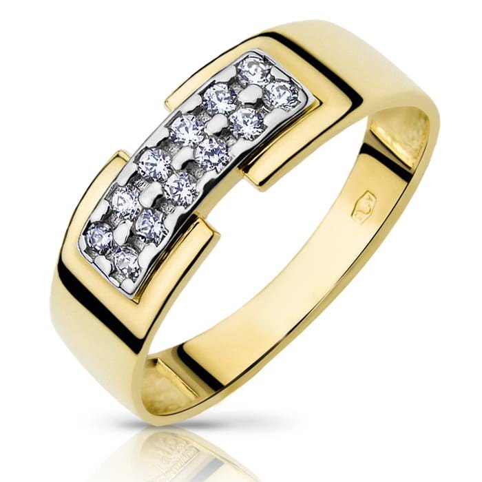 Złoty pierścionek z cyrkoniami - P0799 - Marand