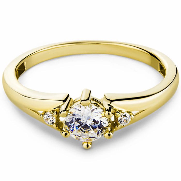 Złoty pierścionek z Białym Szafirem i brylantami VERONA - P0924BSD_Y - Marand