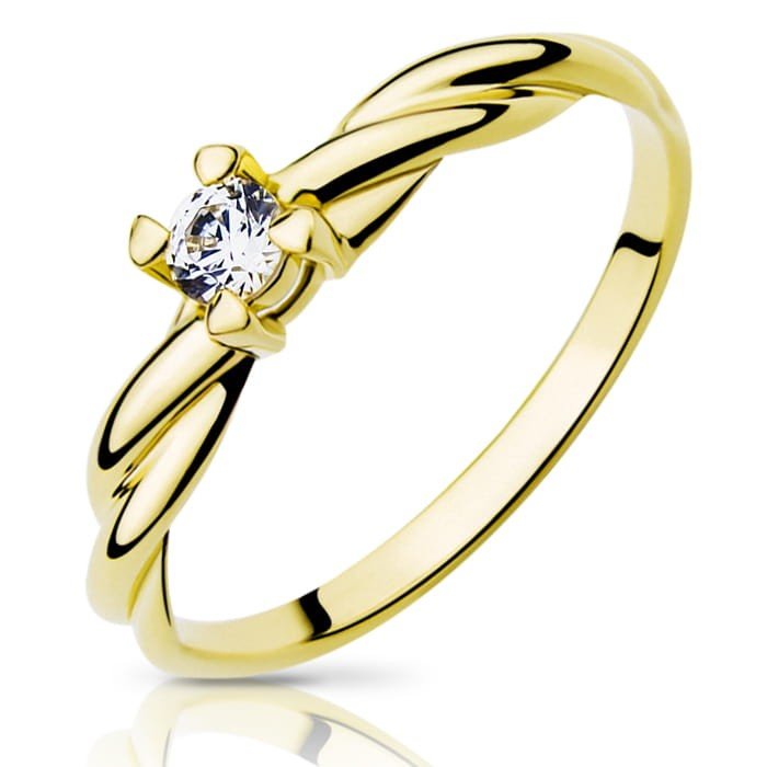 Złoty pierścionek z cyrkonią EKSPRESJA - P0813 - Marand
