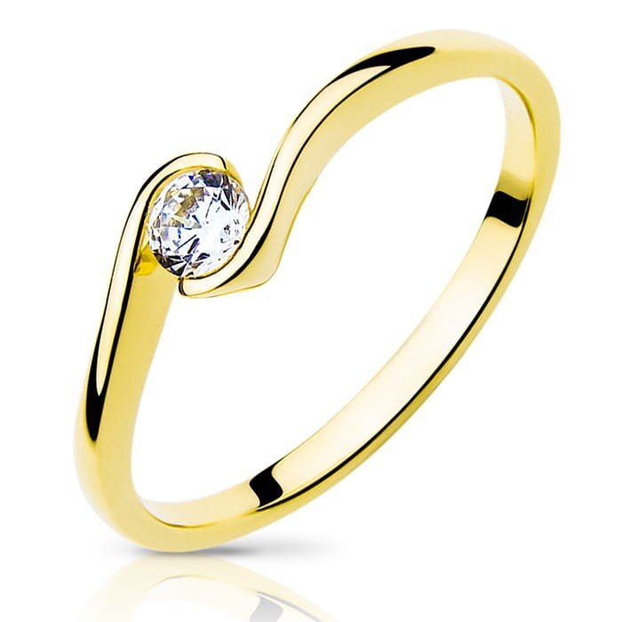 Złoty pierścionek z cyrkonią EKSPRESJA - P0829 - Marand