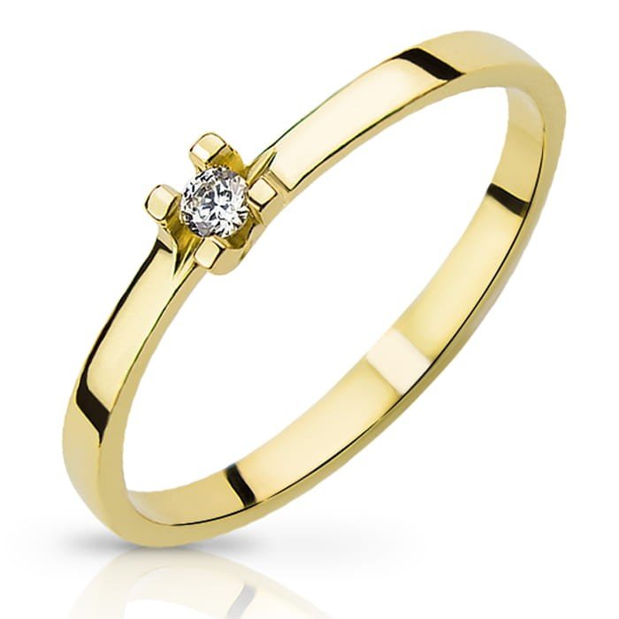 Złoty pierścionek z cyrkonią ETERIA - P0838 - Marand