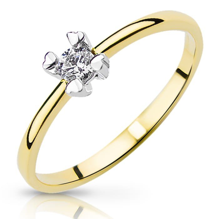 Złoty pierścionek z cyrkonią ETERIA - P0837 - Marand