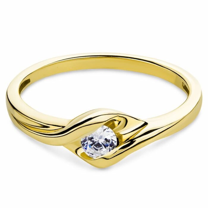 Złoty pierścionek zaręczynowy z diamentem EZZA - P0933D-Y - Marand