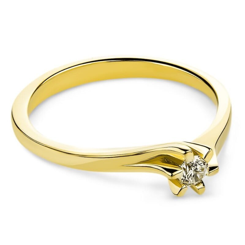 Złoty pierścionek Zaręczynowy z diamentem SELLA - P0926D-Y - Marand