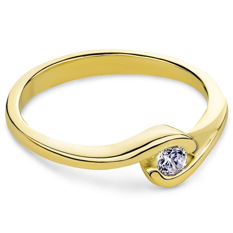 Złoty pierścionek z diamentem 0.10ct LUNA - P0927D-Y - Marand