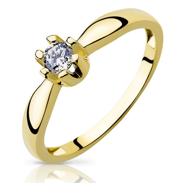 Złoty pierścionek z cyrkoniami MAESTRIA - P0930 - Marand