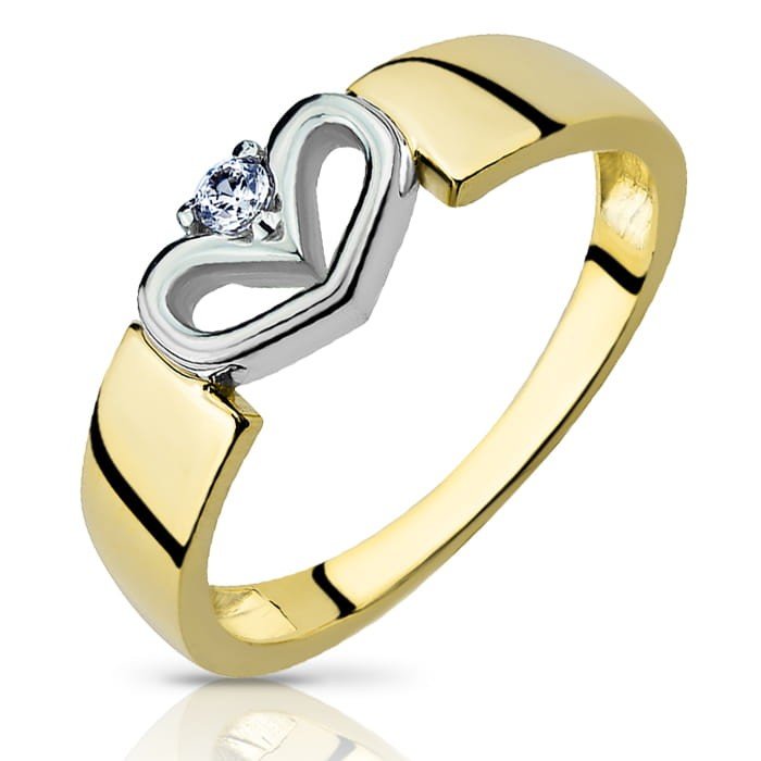 Złoty pierścionek z cyrkonią LOVE - P0947 - Marand