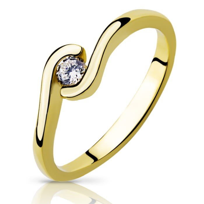 Złoty pierścionek z Cyrkonią - - P0927 - Marand