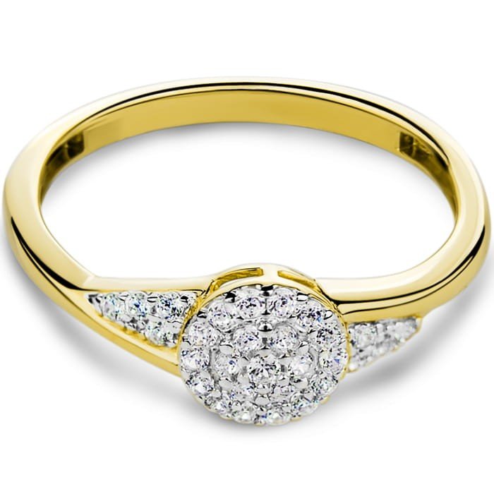 Złoty pierścionek Zaręczynowy z brylantami 0.13ct EVITA - P0920D-Y - Marand