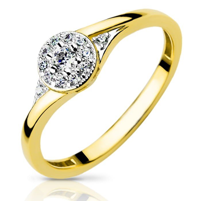 Złoty pierścionek z cyrkoniami MICROSETTING pr.333 - P0921-333 - Marand