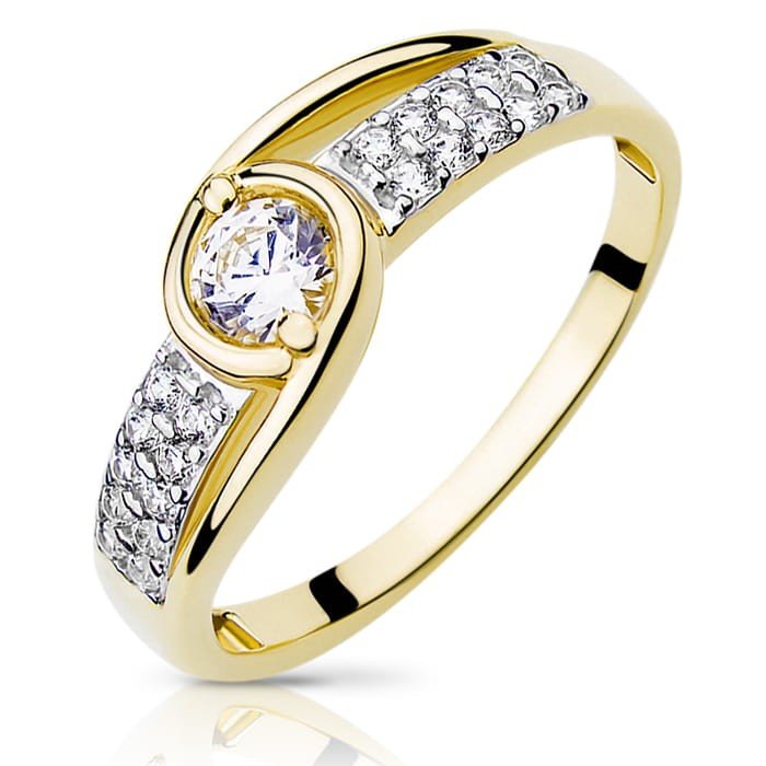 Złoty pierścionek z Cyrkoniami - - P0872 - Marand
