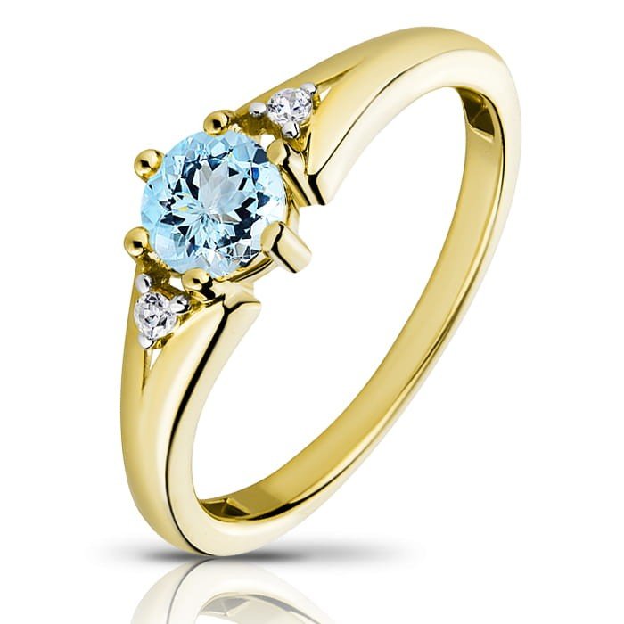 Złoty pierścionek z Topazem i brylantami VERONA - P0924TD-Y - Marand
