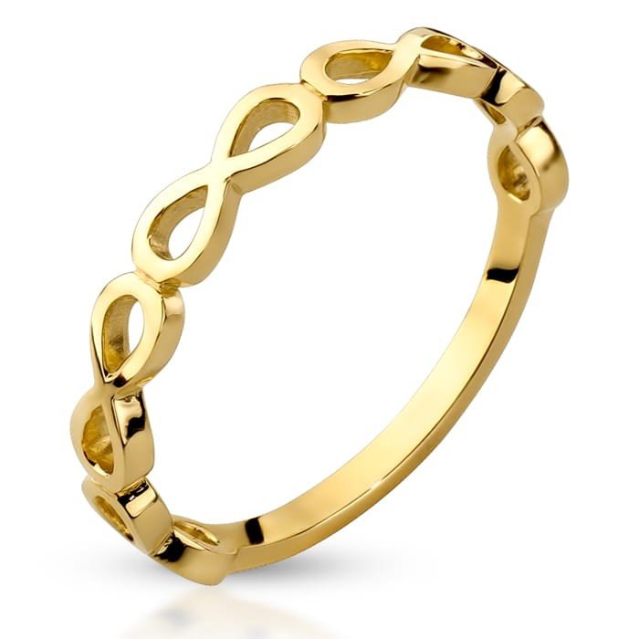 Złoty pierścionek, obrączka INFINITY - P01041 - Marand