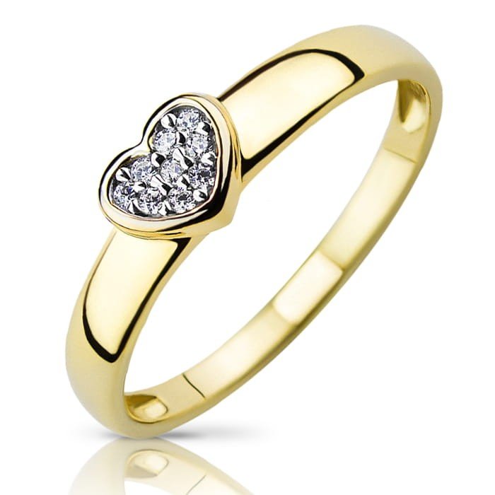 Złoty pierścionek z cyrkoniami LOVE 333 - P0819-333 - Marand