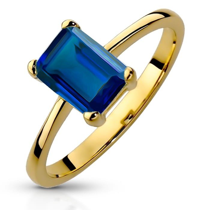 Złoty pierścionek z Szafirem próba 585 - P01027SC-Y - Marand