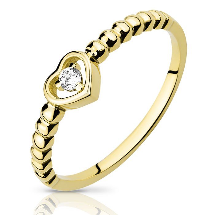 Złoty pierścionek z cyrkonią LOVE - P0942 - Marand