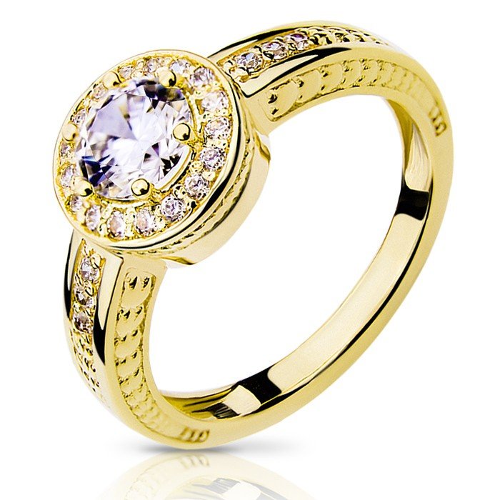 Złoty pierścionek z cyrkoniami pr.333 - P0751-333 - Marand