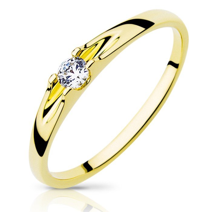 Złoty pierścionek z cyrkonią - P0815 - Marand