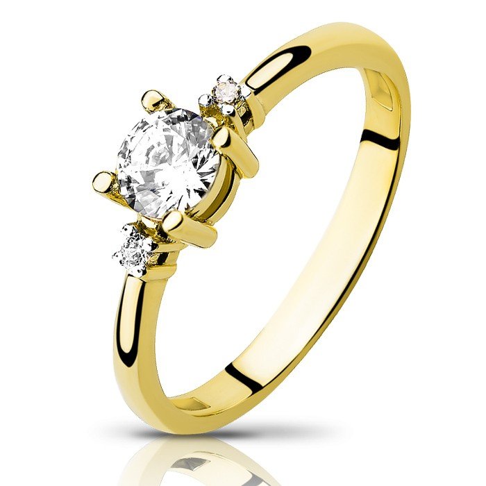 Złoty pierścionek z Cyrkonią MAESTRIA - P0932 - Marand
