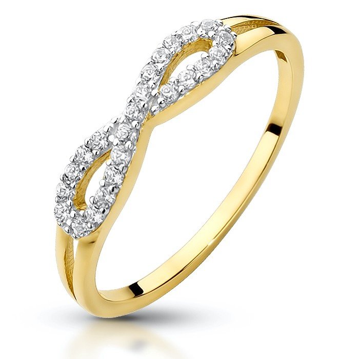 Złoty pierścionek z cyrkoniami INFINITY pr.333 - P01063C-Y333 - Marand