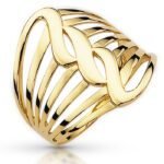 Złoty pierścionek bez kamieni szeroki
