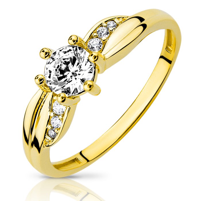 Złoty pierścionek z cyrkoniami MAESTRIA - P0903 - Marand