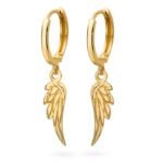 złote kolczyki skrzydła