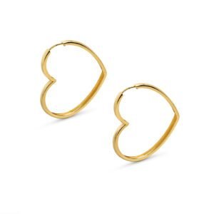 Złote kolczyki Serca duże koła