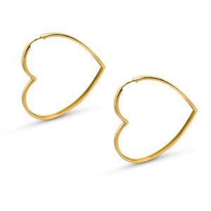 Złote kolczyki Serca Koła XL