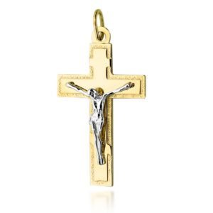 Złoty krzyż z pasyjką prawosławny