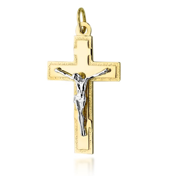 Złoty krzyż z pasyjką prawosławny