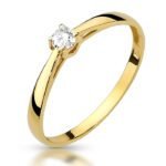 Złoty pierścionek zaręczynowy z brylantem 0.10ct