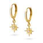 złote kolczyki róża wiatrów