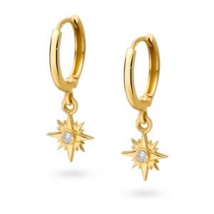 złote kolczyki róża wiatrów