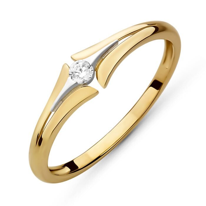 Złoty pierścionek z cyrkonią 333 - P0782C_Y333 - Marand