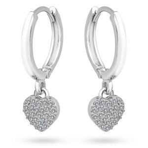 Marand Jubiler - Marand Srebrne kolczyki wiszące serca 925